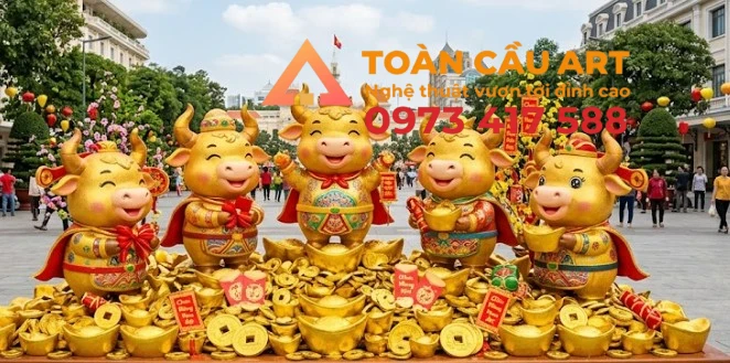 tuong-con-trau-bang-xop-linh-vat-trang-tri-tet tượng con trâu bằng xốp linh vật trang trí tết