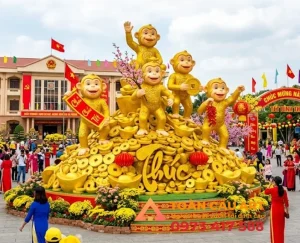 tượng mô hình con khỉ bằng xốp