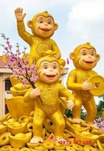 tượng mô hình con khỉ bằng xốp linh vật tết