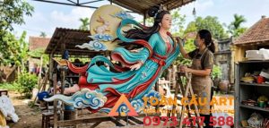 tượng mô hình xốp trang trí trung thu hình chị hăng 