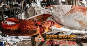 tượng tôm hùm bằng xốp mô hình trang trí cửa hàng hải sản