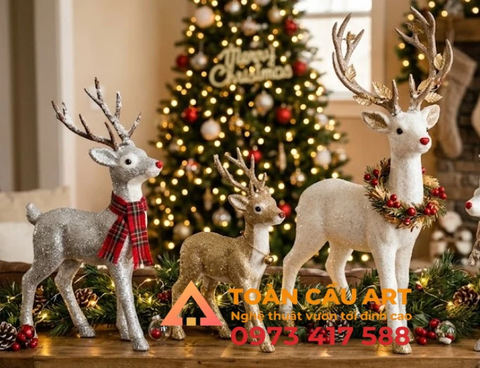 tuong-tuan-loc-bang-xop-trang-tri-noel-dep tượng tuần lộc bằng xốp trang tri noel