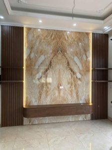 Vách nan trang trí kết hợp vân giả đá 05