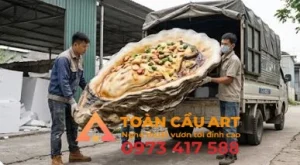 màu sắc chân thực và lắp đặt mô hình xốp 3d hàu nướng