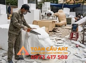 cắt thủ công mô hình xốp Hổ