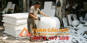 cắt thủ công mô hình xốp quả táo