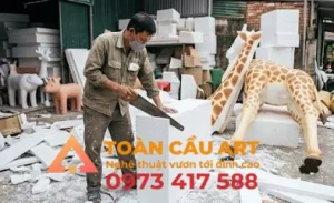 điêu khắc Mô hình xốp con Hươu cao cổ
