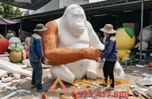 cắt khối mô hình xốp Đười ươi
