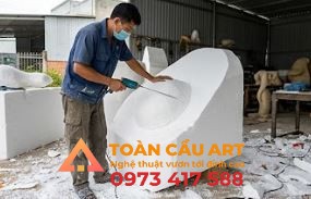 cắt phôi mô hình quả bơ bằng xốp 3d