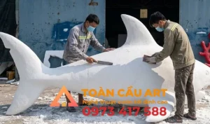  điêu khắc mô hình xốp Cá mập
