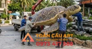 lắp đặt mô hình xốp Rùa biển