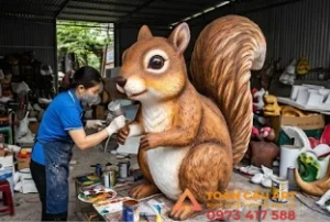  sơn màu Mô hình xốp con Sóc