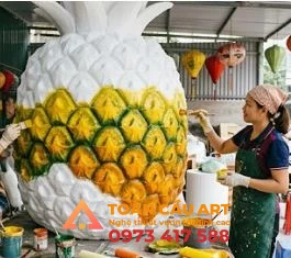 son màu mô hình xốp Quả dứa