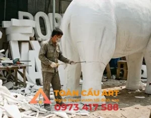 tạo hình Mô hình xốp con voi 