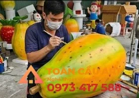 sơn màu mô hình xốp trái cây  đu đủ